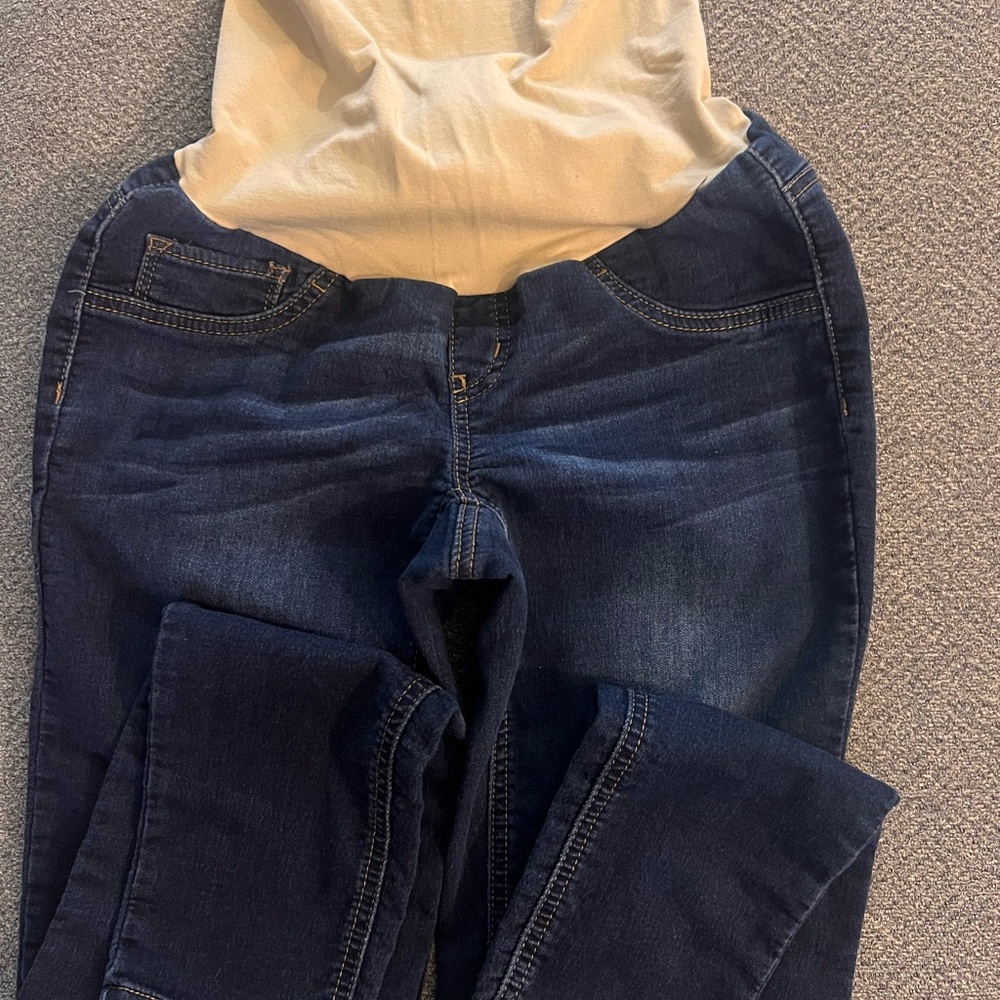Like NEW Women’s Maternity Indigo Blue Dark Wash Skinny Jeans
